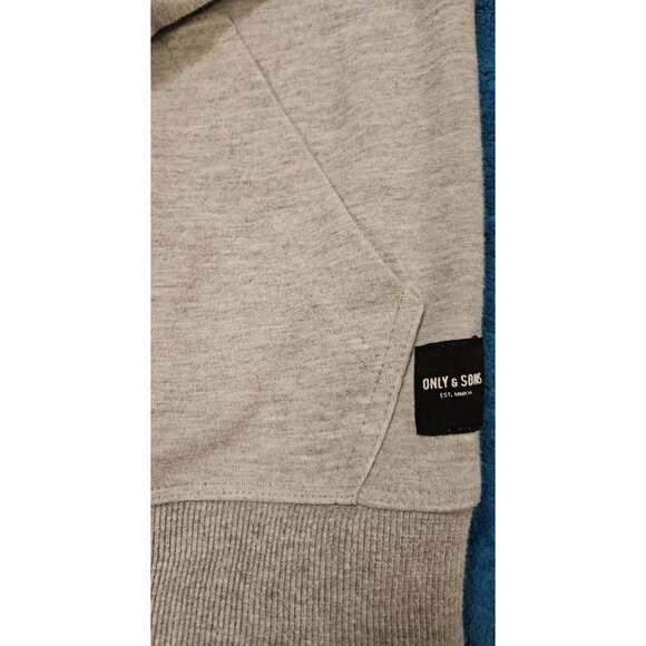 Only & Sons Sweater Men's Small Gray Crew Neck Long Sleeve Pullover Kangaroo - Picture 4 of 11